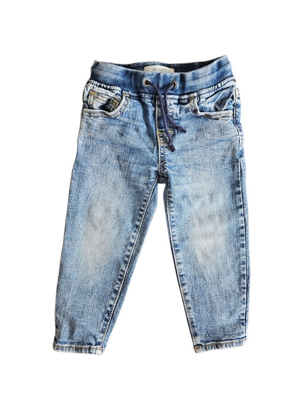 5/$25 Gymboree Toddler Boys Straight Jeans Size 2T Pull-On Denim Drawstring